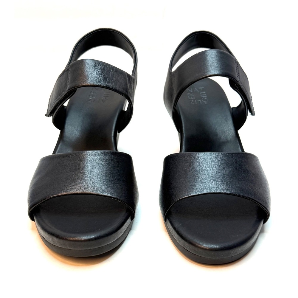 Naturalizer Women's Imani Open Round Toe Wedge Sandals Black Size 11M NWT/BOX